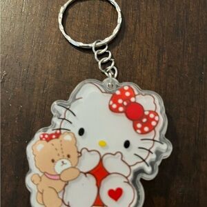 Sanrio Hello Kitty with Teddy Bear Red Bow Light Up Keychain